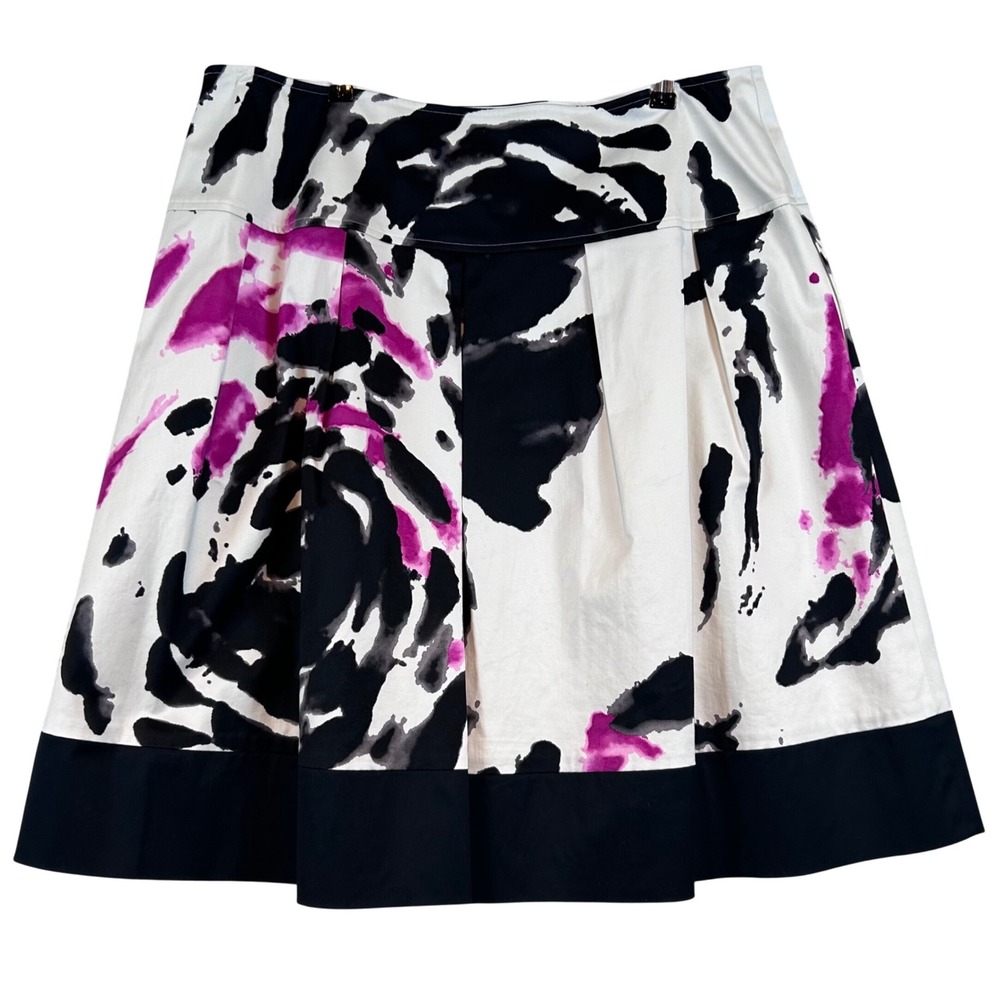 Ellen Tracy Career Abstract Watercolor Floral A-Line Skirt •16• Summer Plus Size